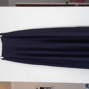 Navy blue a-line long satin skirt size XS